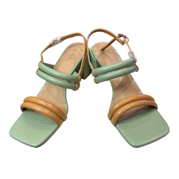 New TORGEIS Palm Women's Green Tan Slingback Adjustable Sandals 10 - Picture 3 of 6